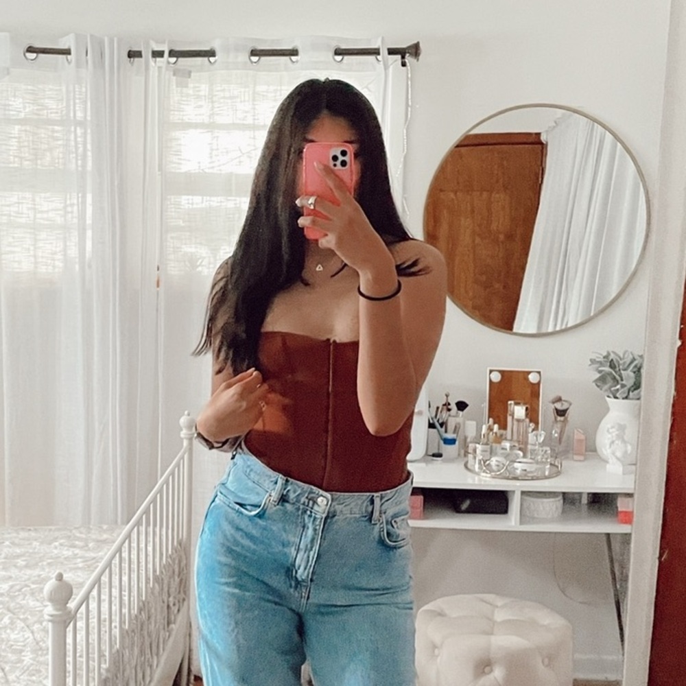 Zara Brown Heart Shaped Corset 🌸